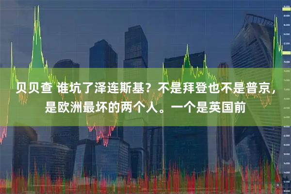 贝贝查 谁坑了泽连斯基？不是拜登也不是普京，是欧洲最坏的两个人。一个是英国前